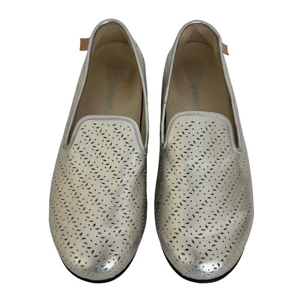 Spenco Comfort Slip-On Loafer Shoes Baily Metallic Silver Flats Size 10B - Picture 1 of 11